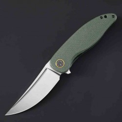 Couteau Petrified Fish PFP06 Simum Green Lame Acier K110 Satin Manche Micarta IKBS PFKP06GRMS - Livraison Gratuite