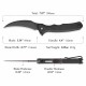 Couteau TRIVISA Lacerta-04B Black Lame Karambit Acier 14C28N Black Manche Micarta Linerlock IKBS TVTY19BM14 - Livraison Gratuite