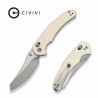 Couteau CIVIVI Sixgill Ivory Lame Reverse Tanto Nitro-V Satin Manche G-10 IKBS Crossbar Lock CIVC240502 - Livraison Gratuite