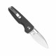 Couteau Kizer Parakeet Black Lame Sheepsfoot Acier Nitro-V Satin Manche Alu Button Lock Clip KIV2706A4 - Livraison Gratuite