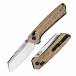 Couteau Kizer Madrac Black Lame Reverse Tanto Acier Nitro-V Manche Micarta AXIS Lock Clip KIV3693A2 - Livraison Gratuite