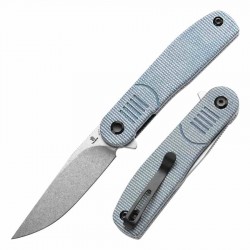 Couteau Pliant Tenable Einar Blue Lame Acier Nitro-V SW Manche Micarta Bleu Liner Lock Clip T2072A2 - Livraison Gratuite