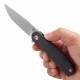 Couteau Pliant Tenable Einar Black Lame Drop Point Acier Nitro-V SW Manche Micarta Liner Lock Clip T2072A3 - Livraison Gratuite