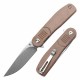 Couteau Pliant Tenable Einar Brown Lame Drop Point Acier Nitro-V SW Manche Micarta Liner Lock Clip T2072A5 - Livraison Gratuite