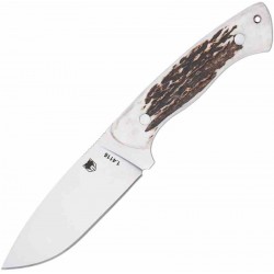 Couteau CobraTec Twin Mountain Lame Acier 1.4116 Manche Bois de Cerf Etui Cuir CTTWMSTG4 - Livraison Gratuite
