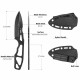 Couteau Kubey 7.62 TAG Lame Spear Point Acier AUS-10 Blk Manche Acier Étui Kydex KUB282B - Livraison Gratuite
