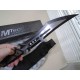 Couteau Tech Lame Tanto Acier 3Cr13MoV Manche Bois Noir/Marron Etui Nylon MTFIX003BK - Livraison Gratuite