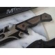 Couteau Tech Lame Tanto Acier 3Cr13MoV Manche Bois Noir/Marron Etui Nylon MTFIX003BK - Livraison Gratuite