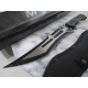 Couteau Tech Lame Tanto Acier 3Cr13MoV Manche Bois Noir/Marron Etui Nylon MTFIX003BK - Livraison Gratuite