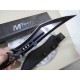 Couteau Tech Lame Tanto Acier 3Cr13MoV Manche Bois Noir/Marron Etui Nylon MTFIX003BK - Livraison Gratuite