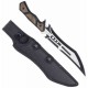 Couteau Tech Lame Tanto Acier 3Cr13MoV Manche Bois Noir/Marron Etui Nylon MTFIX003BK - Livraison Gratuite