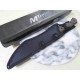 Couteau Tech Lame Tanto Acier 3Cr13MoV Manche Bois Noir/Marron Etui Nylon MTFIX003BK - Livraison Gratuite