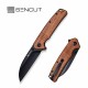 Couteau Sencut Awassi Lame Acier 9Cr18MoV Manche Guibourtia Wood KIVT Linerlock Clip S240653 - Livraison Gratuite