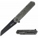 Couteau Mtech A/O Lame Sheepsfoot Acier 3Cr13MoV Manche Inox Linerlock CLip MTA2005BB - Livraison Gratuite