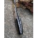 Beau Couteau Damas Lame Sheepfoot 128 Couches Manche Bélier & Résine Fab Artisanale Linerlock - Livraison Gratuite