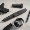 Couteau Cold Steel Hatamoto Lame Tanto Acier CPM 20CV PVD Noir Manche Fibre de Carbone Linerlock CSFL40HATA - Livraison Gratuite