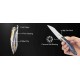 Couteau Kubey Barracuda Flamme Lame Acier M390 Manche Titane Linerlock KIVT Clip KUB299E - Livraison Gratuite