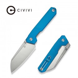 Couteau CIVIVI Hid Blue Lame Reverse Tanto Acier Sandvik 14C28N Satin Manche G-10 KIVT Linerlock CIVC230085 - Livraison Gratuite