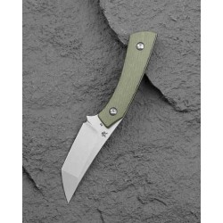 Couteau Bestech Step Lame Tanto Acier D2 Satin Manche G-10 Green Etui Kydex BTKFK06B - Livraison Gratuite