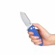 Couteau Kubey Creon Blue Manche G10 Lame Tanto Reverse Acier AUS-10 Button Lock KIVT KUB336C - Livraison Gratuite