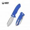 Couteau Kubey Creon Blue Manche G10 Lame Tanto Reverse Acier AUS-10 Button Lock KIVT KUB336C - Livraison Gratuite