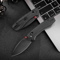 Couteau TRIVISA Koala-B Black Lame Drop Point Acier N690 Manche Micarta KIVT Crossbar Lock TVJM02BMN - Livraison Gratuite