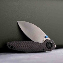 Couteau VOSTEED Shilin Cutter Lame Acier Elmax Manche Fibre de Carbone Vanchor Lock Clip VOSA2810 - Livraison Gratuite