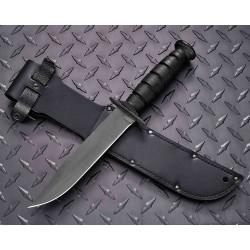 Couteau Marine Ontario 498 Lame Clip Point Acier Carbone 1095 Manche Cuir Etui Cuir USA ON8180 Livraison Gratuite
