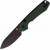 Couteau VOSTEED Raccoon Green Lame Acier 14C28N Black Manche Micarta Button Lock VOSA2901 - Livraison Gratuite