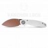Couteau VOSTEED Shilin Cutter White Lame Acier 154CM Copper Dune Manche G10 Clip Vanchor Lock VOSA2808 - Livraison Gratuite