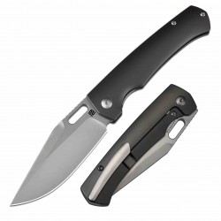 Couteau ArtisanCutlery Revel Gray Lame Clip Point Acier S90V Manche Titane Framelock ATZ1867GGY - Livraison Gratuite