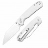 Couteau CJRB Cutlery Pyrite-Light Gray Lame Acier CPM-S90V Manche FRN Button Lock J1945GGY Livraison Gratuite