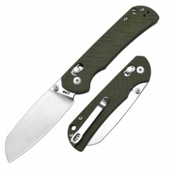 Couteau CJRB Lyrid Green Lame Acier AR-RPM9 Manche G10 Crossbar KIVT Clip J1953GN - Livraison Gratuite 