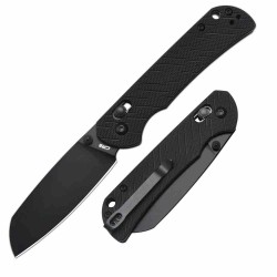 Couteau CJRB Lyrid Black Lame Acier AR-RPM9 Manche G10 Crossbar KIVT Clip J1953BBK - Livraison Gratuite
