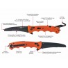 Couteau Al Mar Secours Lame Acier D2 Manche G10 Brise-Vitres Coupe-Ceinture Clé d'Oxygène AMK1050RAK - Livraison Gratuite