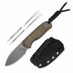 Couteau Kizer Drop Bear Fixed Lame Acier14C28N Manche Micarta Brown Etui Kydex KI1094A1- Livraison Gratuite