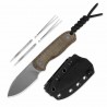 Couteau Kizer Drop Bear Fixed Lame Acier14C28N Manche Micarta Brown Etui Kydex KI1094A1- Livraison Gratuite