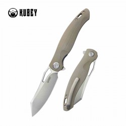 Couteau Kubey Drake Tan Manche G10 Lame Tanto Acier AUS-10 KIVT Linerlock Clip KUB239J - Livraison Gratuite