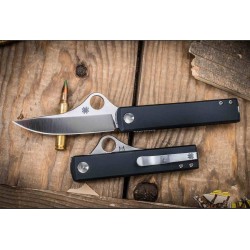 Couteau Spyderco Essenza Manche Aluminium Lame Acier N690Co Linerlock Made in Italy SC272ALBKP - Livraison Gratuite