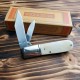Couteau Rough Rider Barlow - Clip Point & Pen Acier 440A - Manche Os Blanc - Slip Joint RR198 - Livraison Gratuite