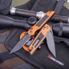 Couteau Real Steel Sacra TAC Manche G10 Orange/Noir Lame Tanto Acier K110 Black Slide Lock KIVT RS7713OB - Livraison Gratuite