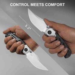 Couteau Kizer X-Series PIONEER Manche Micarta Noir/Alu Lame Bowie Acier Nitro-V Linerlock Clip ZXFK03A3 - Livraison Gratuite