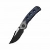 Couteau Kizer PIONEER Bowie Lame Acier S35VN Manche Richlite Bleu/Titane Liner Lock Clip ZXFK03A2 - Livraison Gratuite