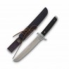 Couteau Komoran Warlord Lame Tanto Acier Inox Manche Bois d'Ébène Etui Cuir/Kydex KO049 Livraison Gratuite