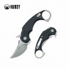 Couteau Kubey Jaw Pikal Karambit Lame Recurve Acier 14C28N Manche G-10 Noir Linerlock Clip KUB440A - Livraison Gratuite