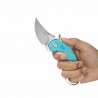 Couteau Kubey Jaw Pikal Karambit Lame Recurve Acier 14C28N Manche G-10 Tiffany blue Linerlock Clip KUB440B - Livraison Gratuite