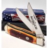 Couteau Queen Cutlery Lame Clip/Spey Acier Carbone 1095HC Manche Os Amber Winter Linerlock USA QAWB206L - Livraison Gratuite 