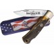 Couteau Queen Cutlery Lame Clip Point Acier Carbone 1095 Manche Bois Cerf Backlock USA QGSH106 - Livraison Gratuite