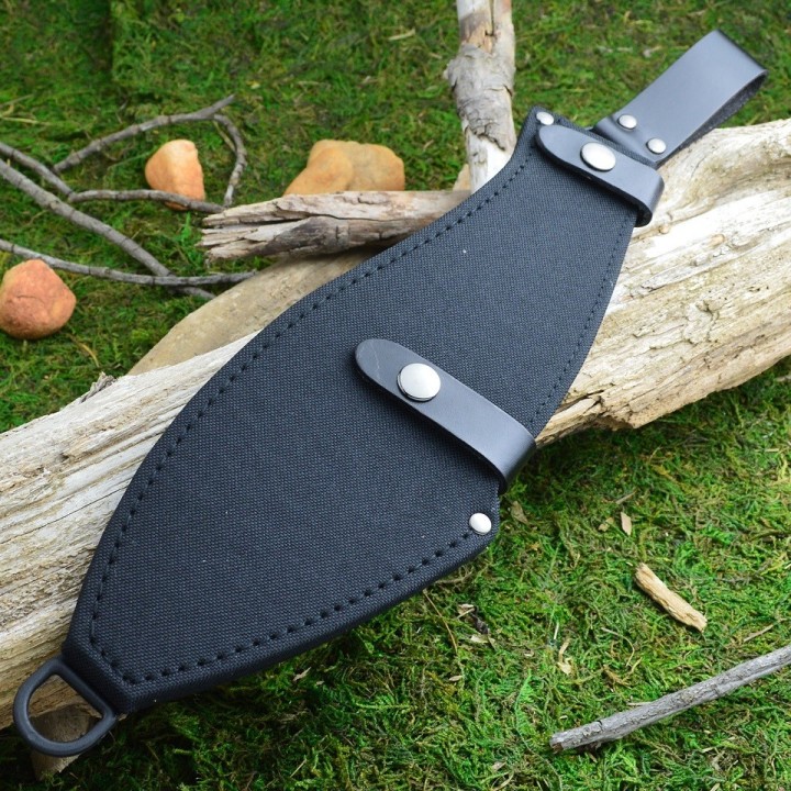 Couteau Ka-Bar Kukri Machette Acier Carbone 1085 Manche Kraton Etui Cuir/Cordura KA1249 - Livraison Gratuite