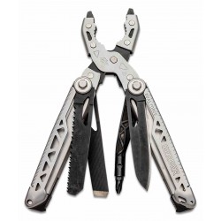 Pince Outil Multifonction Gerber Dual-Force Lame Acier Argent et Noir Tournevis Scie Etui Tissu G1721 - Livraison Gratuite